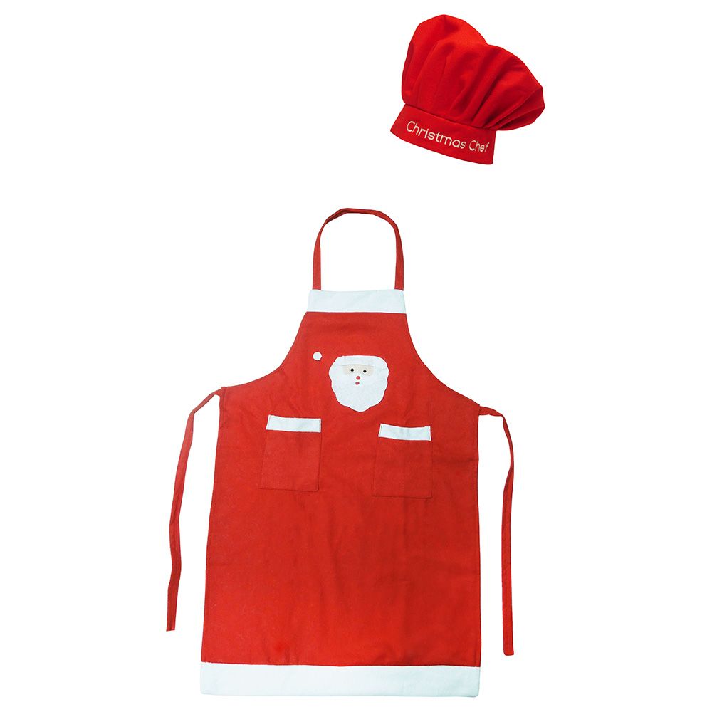 Christmas Magic - Christmas Chef Apron with Hat - Red