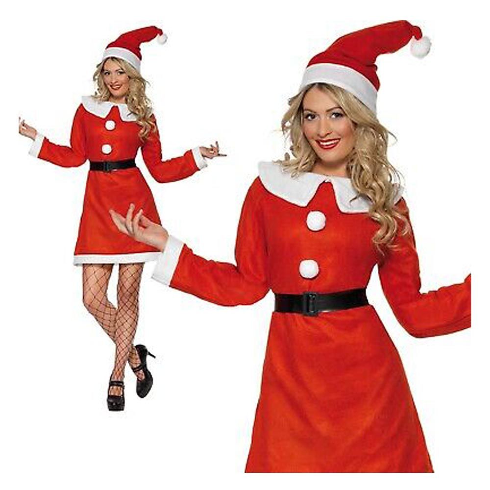 Smiffys - Miss Santa Costume w/Hood - Red