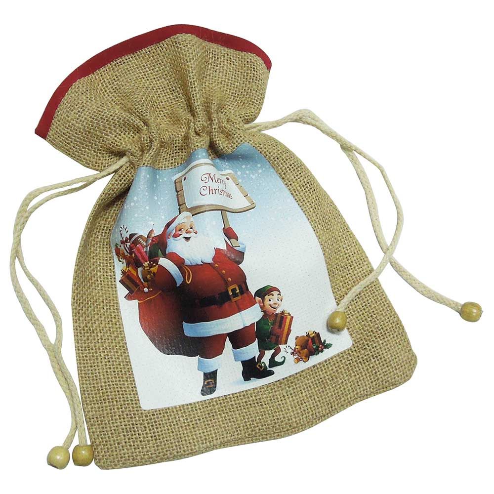 Christmas Magic - Jute Gift Bag - Brown