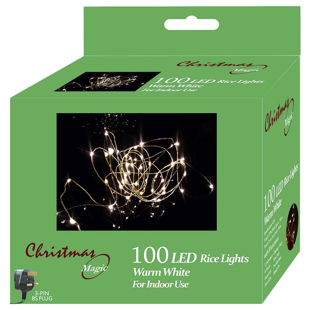 Christmas Magic - 100 LED Rice Lights - 9.90M - Warm White