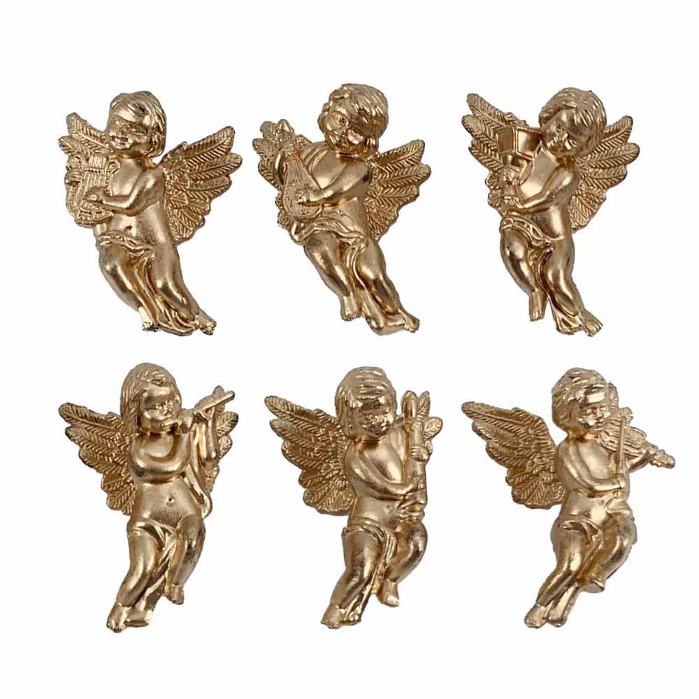 Christmas Magic Christmas Tree Hanging Mini Angel Pack of 6 Gold