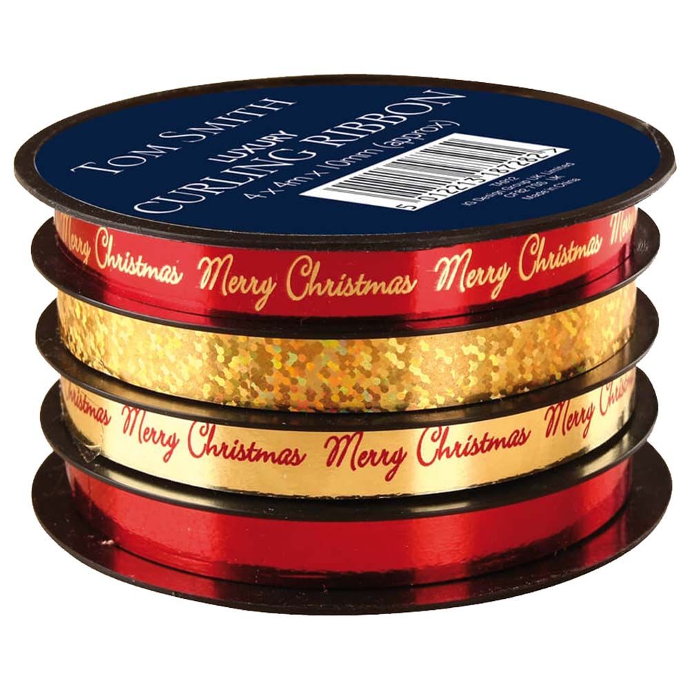 Tom Smith - Luxury Ribbon Spools - Red & Gold