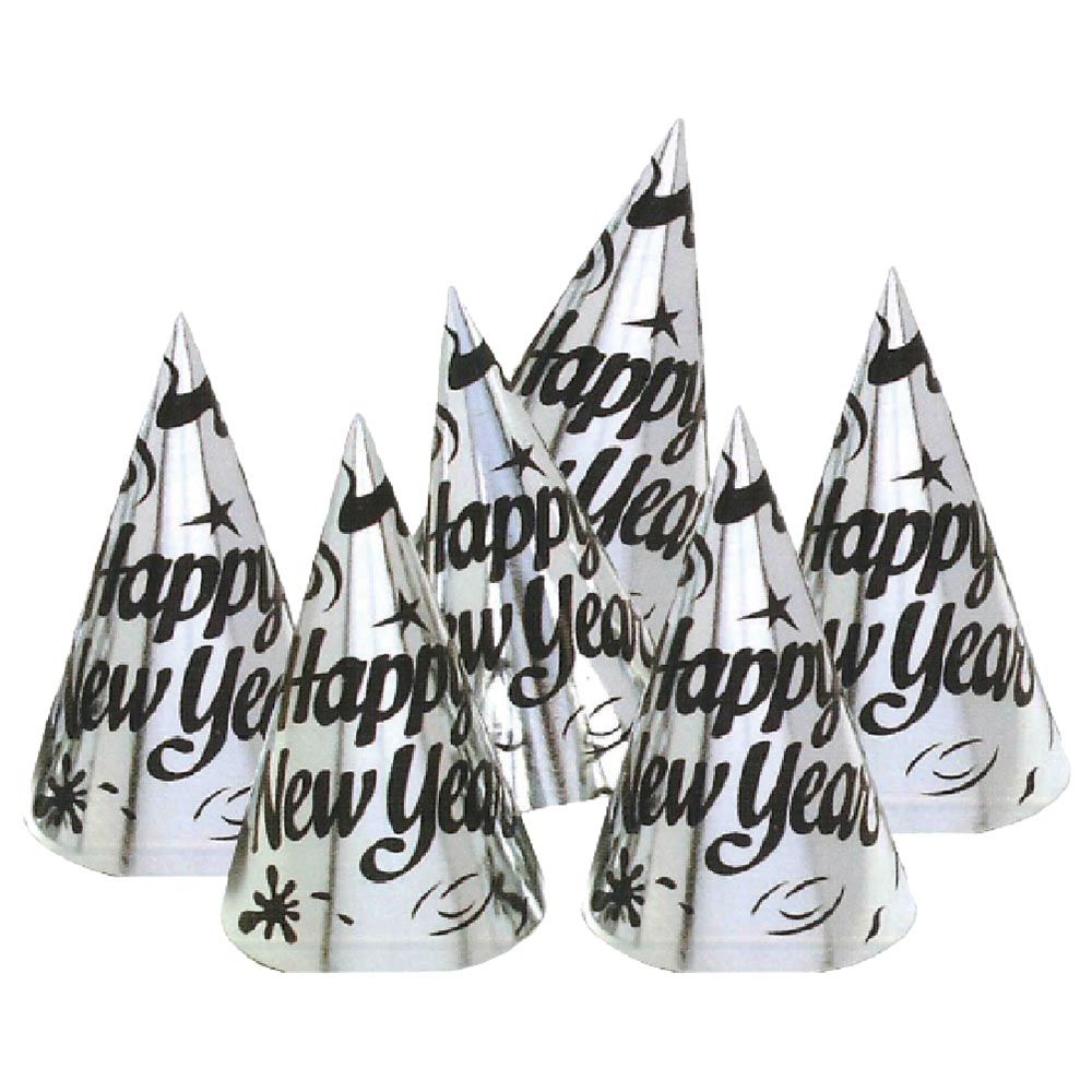 Party Magic - Happy New Year Foil Cap - Silver