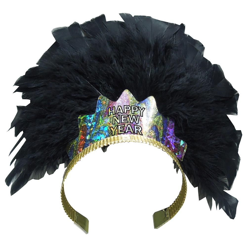 Party Magic - Deluxe Black Feather Tiaras Pack of 2