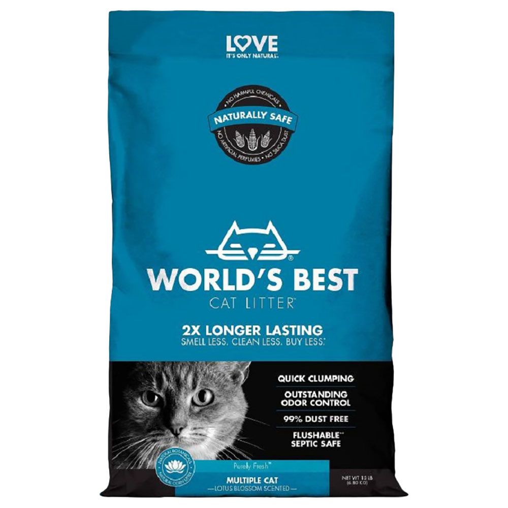 World's Best Cat Litter - Lotus Blossom Scent Multicat - 15Lb