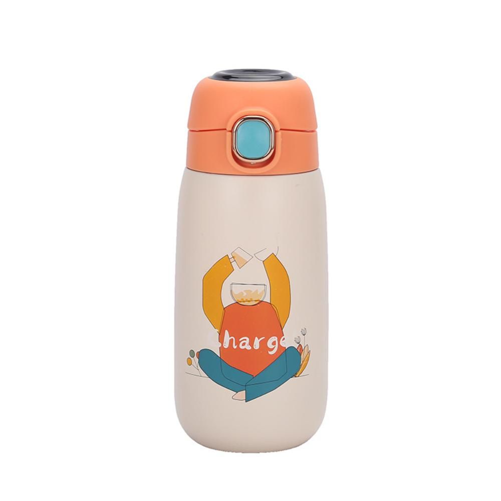 Thermos Insulated Vacuum Temperature Reading Bottle 420ml Orange - Style May Vary