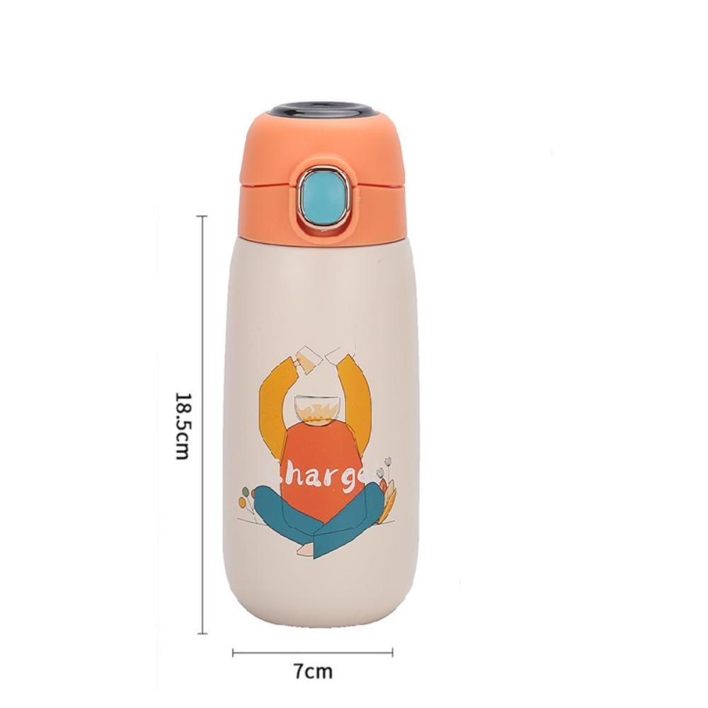 Thermos Insulated Vacuum Temperature Reading Bottle 420ml Orange - Style May Vary