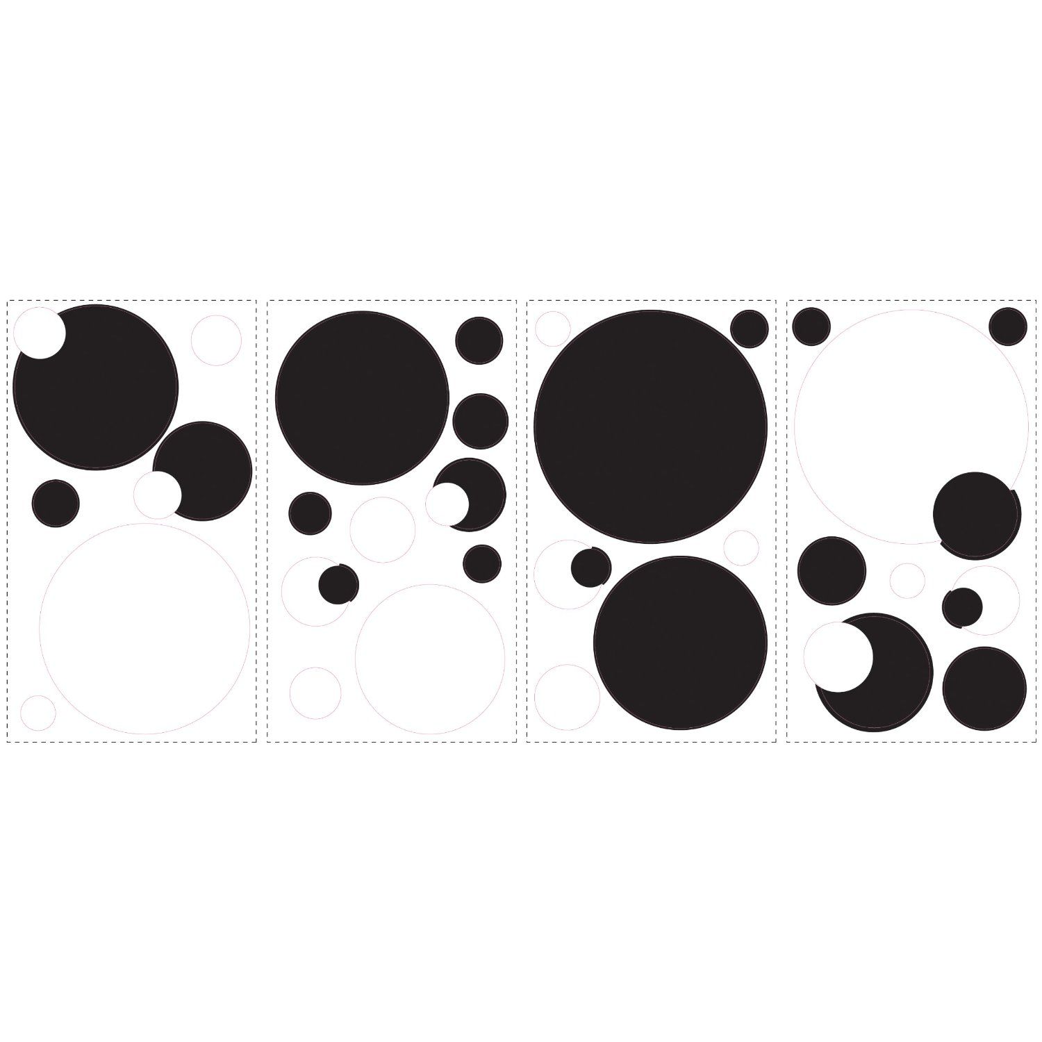 RoomMates Black and White Chalkboard Dots Peel & Stick Wall Decals