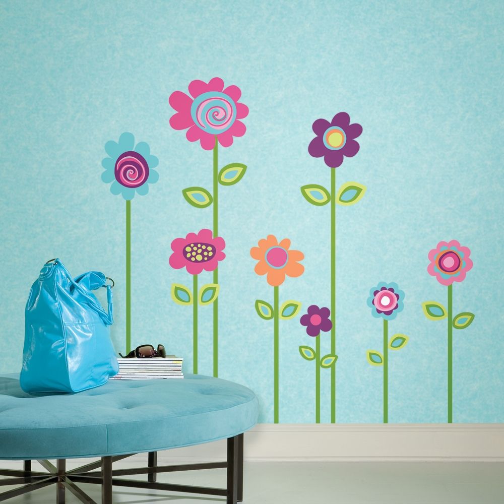 RoomMates Flower Stripe Giant Wall Decals