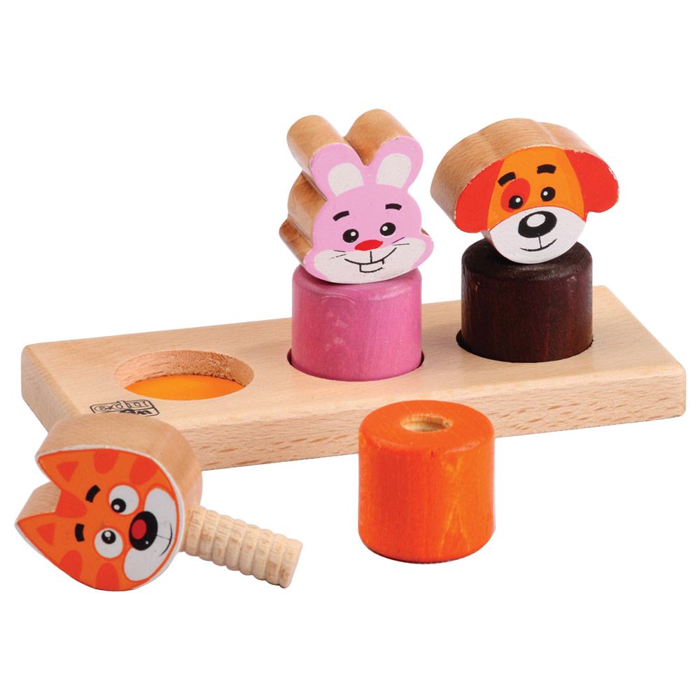 Edu Fun - Screw Heads Wooden Animal - A