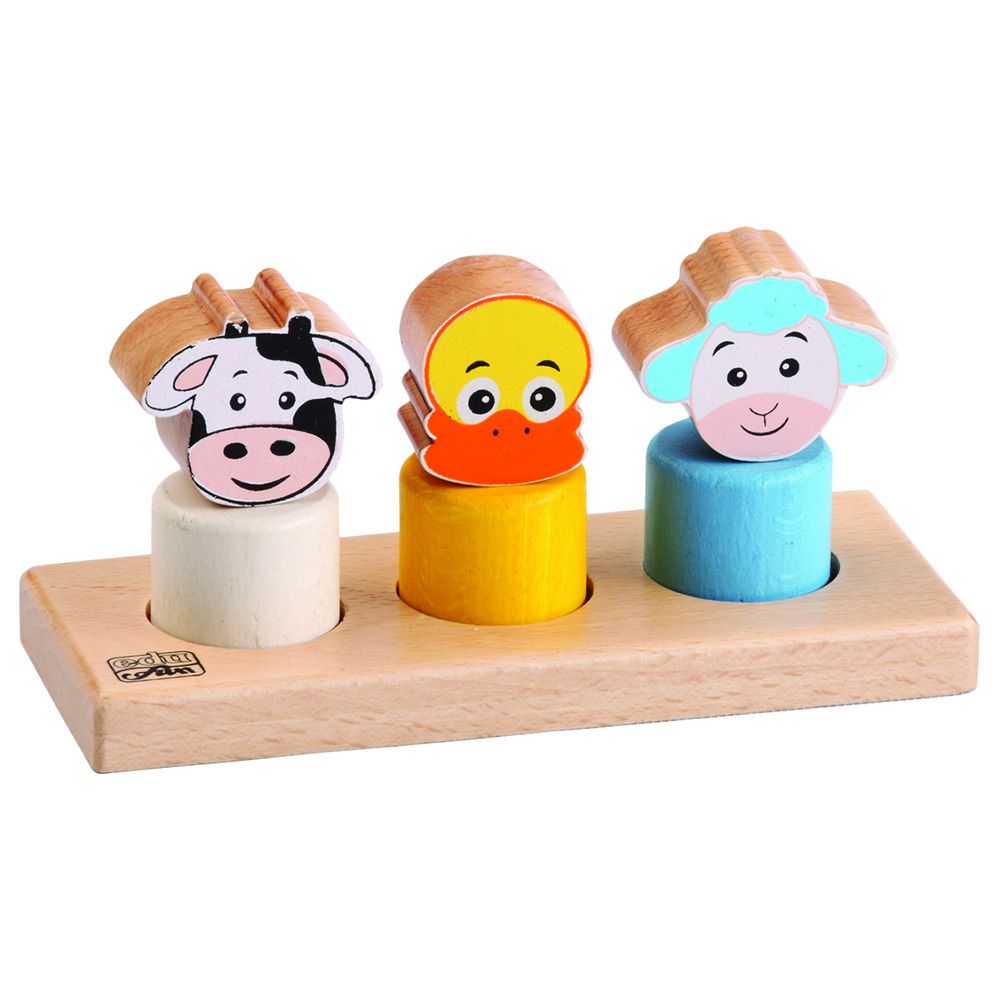 Edu Fun - Screw Heads Wooden Animal - B