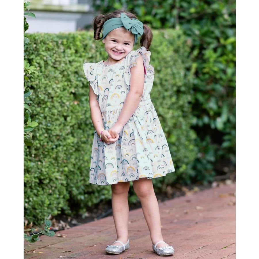 RuffleButts - Chasing Rainbows Butterfly Sleeve Dress