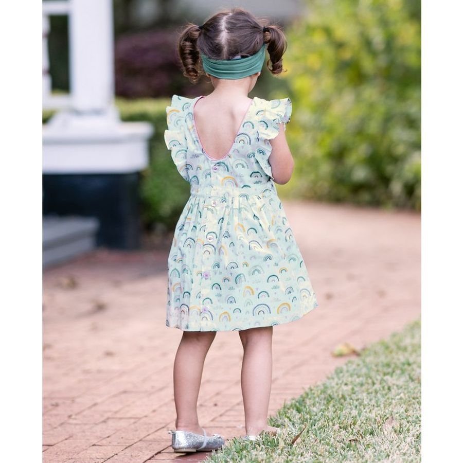 RuffleButts - Chasing Rainbows Butterfly Sleeve Dress