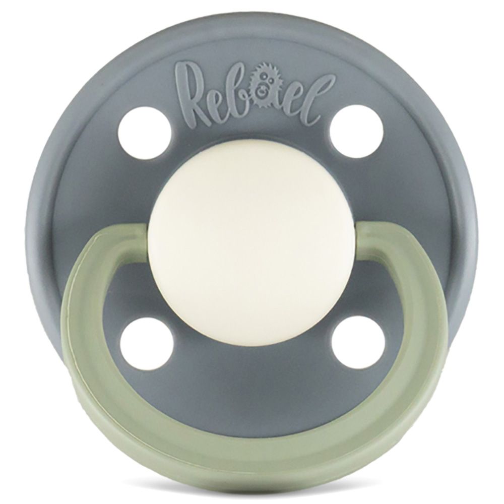 Rebael - Fashion Round Pacifier S1 0-6M - Stormy Pearly Dolphin