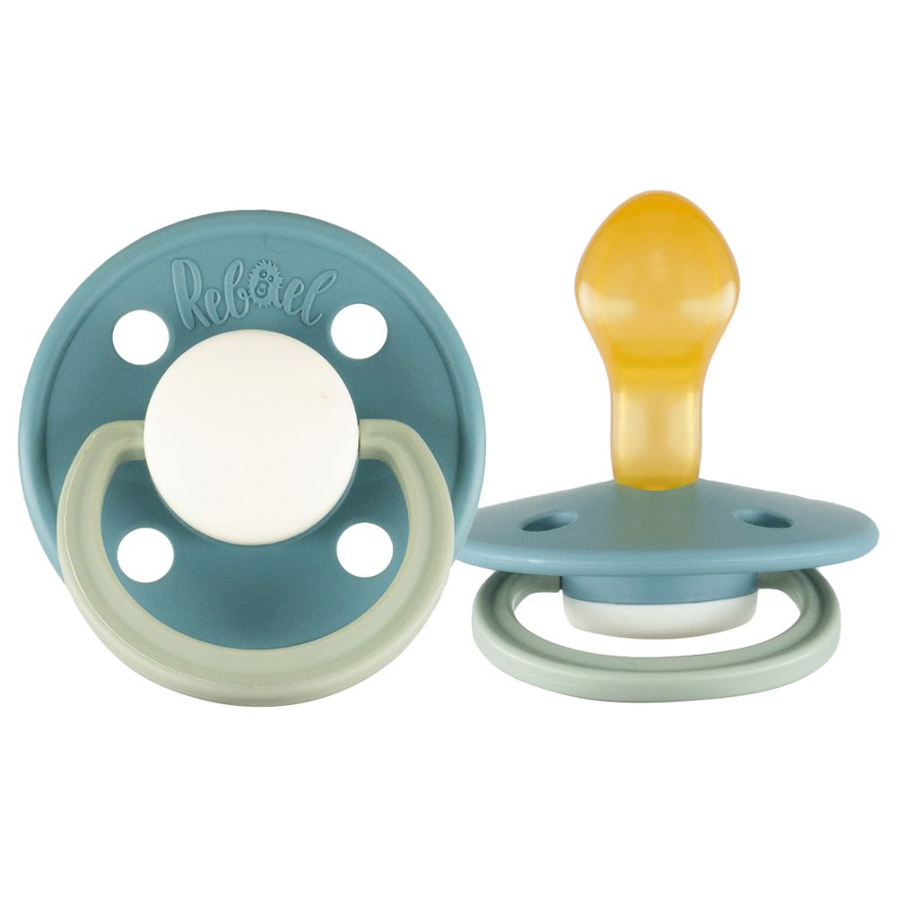 Rebael - Fashion Round Pacifier S2 6M+ - Rainy Pearly Dolphin