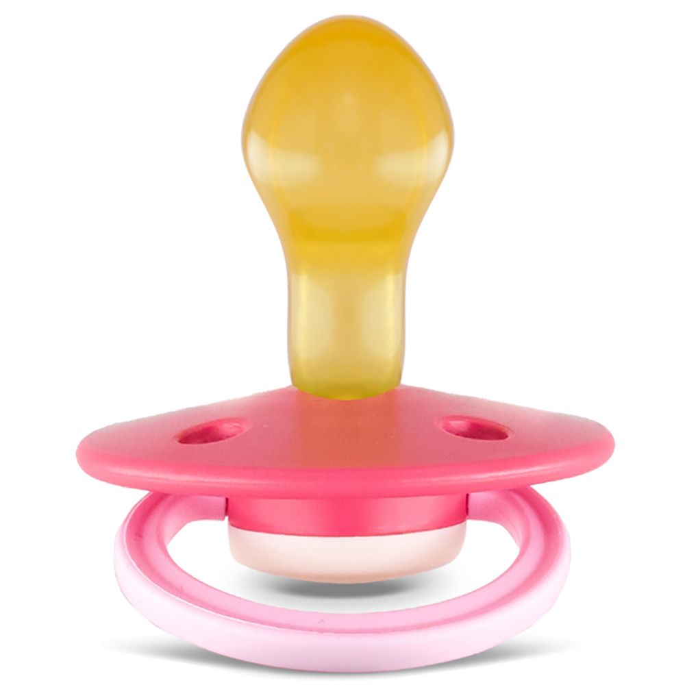 Rebael - Fashion Round Pacifier S2 6M+ - Hot Pearly Flamingo