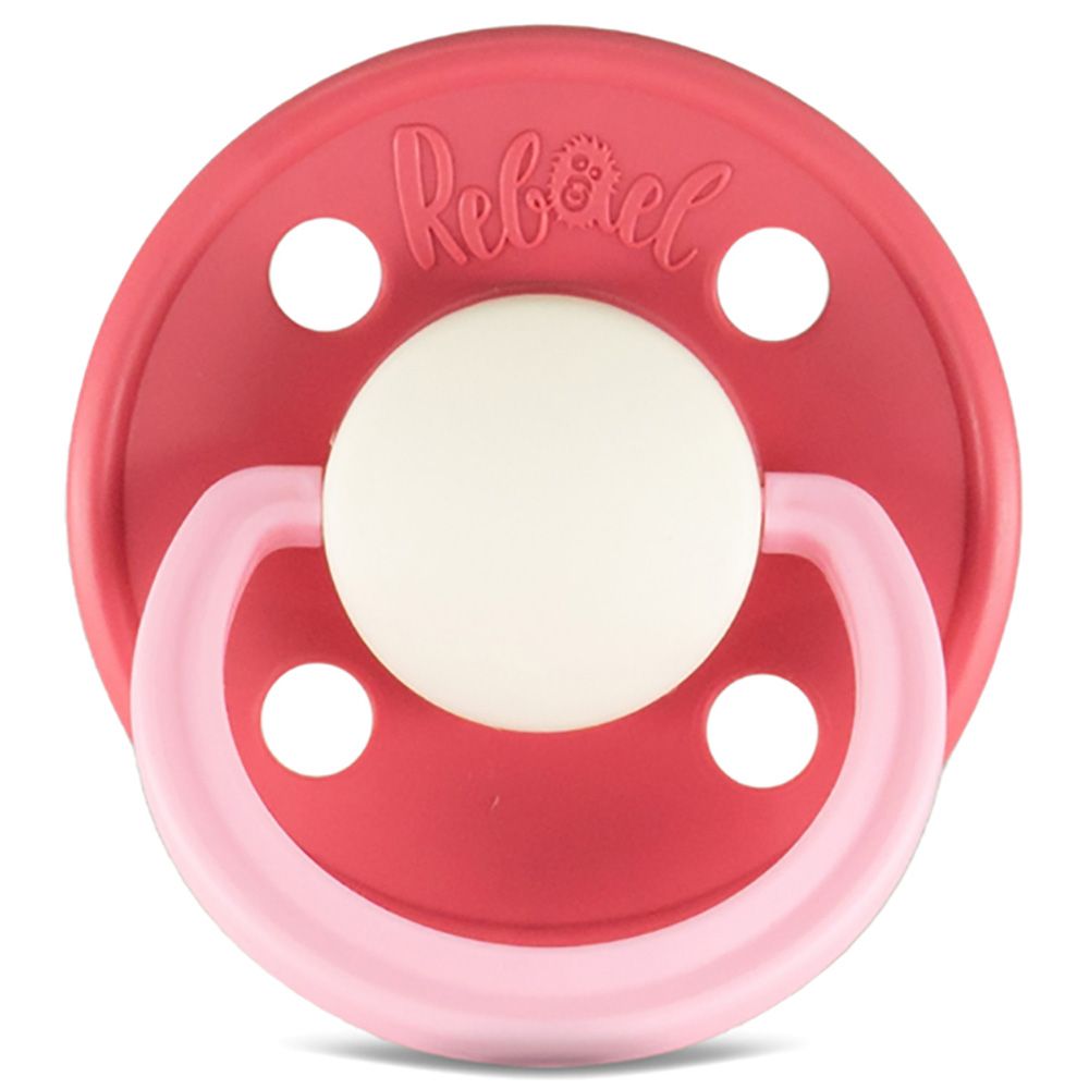 Rebael - Fashion Round Pacifier S2 6M+ - Hot Pearly Flamingo