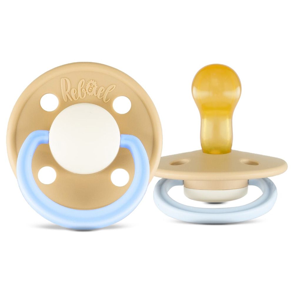 Rebael - Fashion Round Pacifier S1 0-6M - Pack of 2 - Lion/Elephant