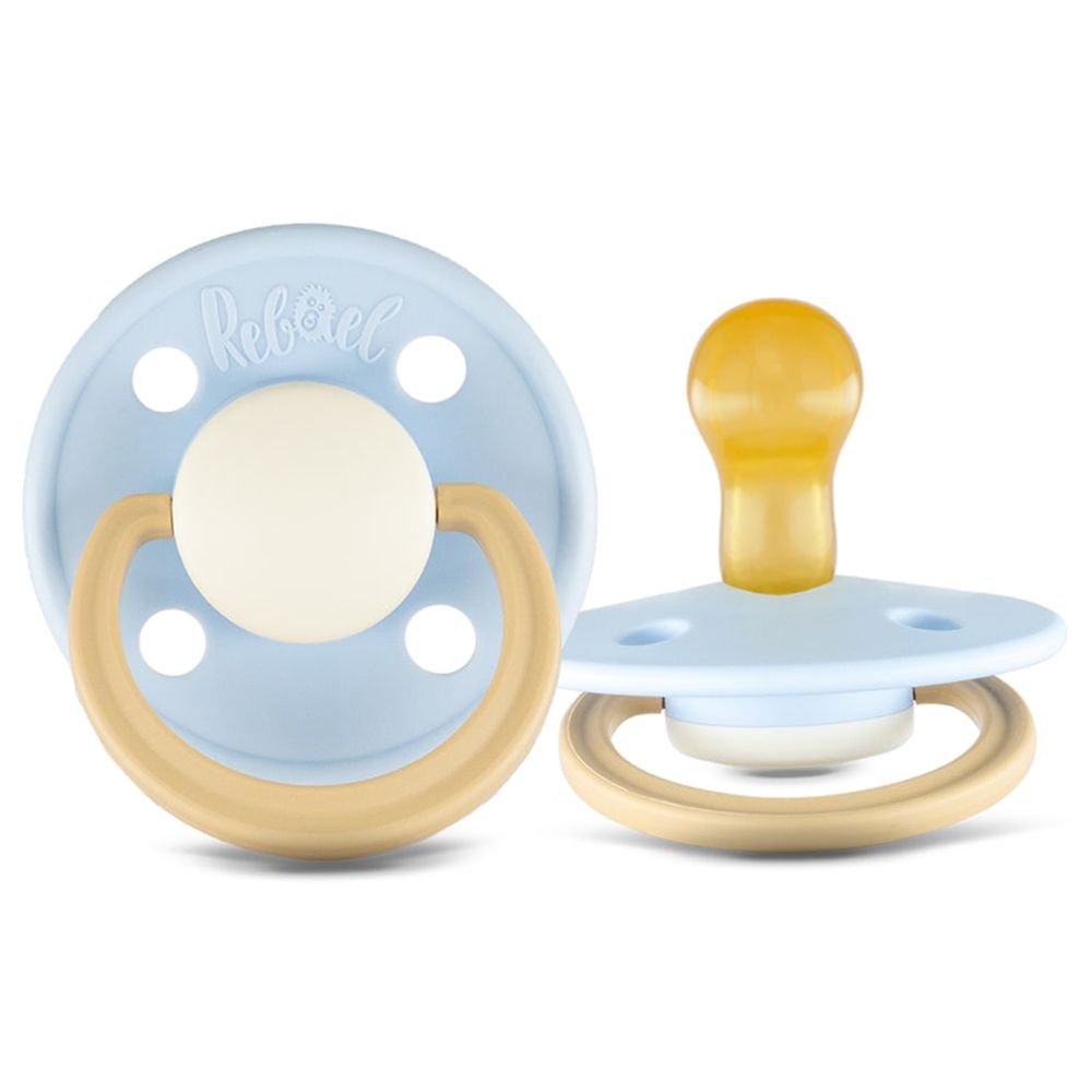 Rebael - Fashion Round Pacifier S1 0-6M - Pack of 2 - Lion/Elephant