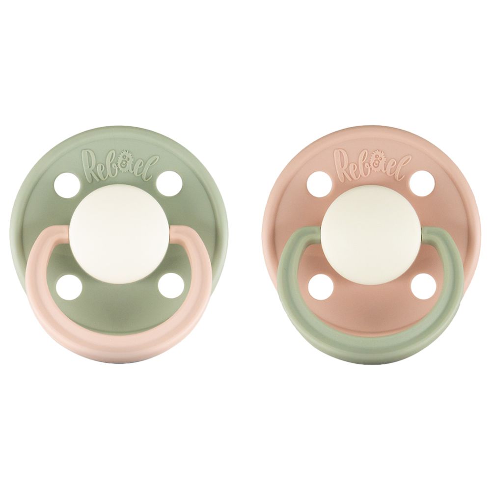 Rebael - Fashion Round Pacifier S1 0-6M - Pack of 2 - Poodle/Dolphin