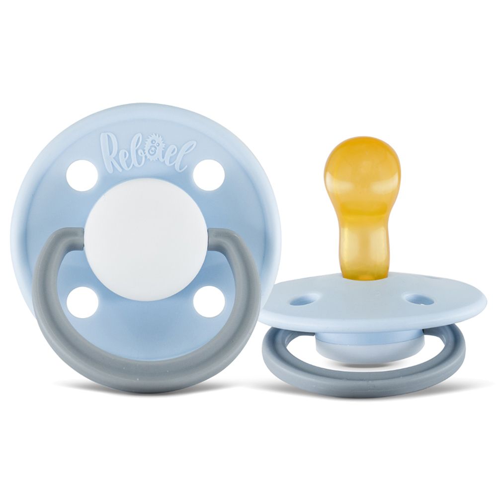 Rebael - Fashion Round Pacifier S1 0-6M - Pack of 2 - WhitePony/SkyPony