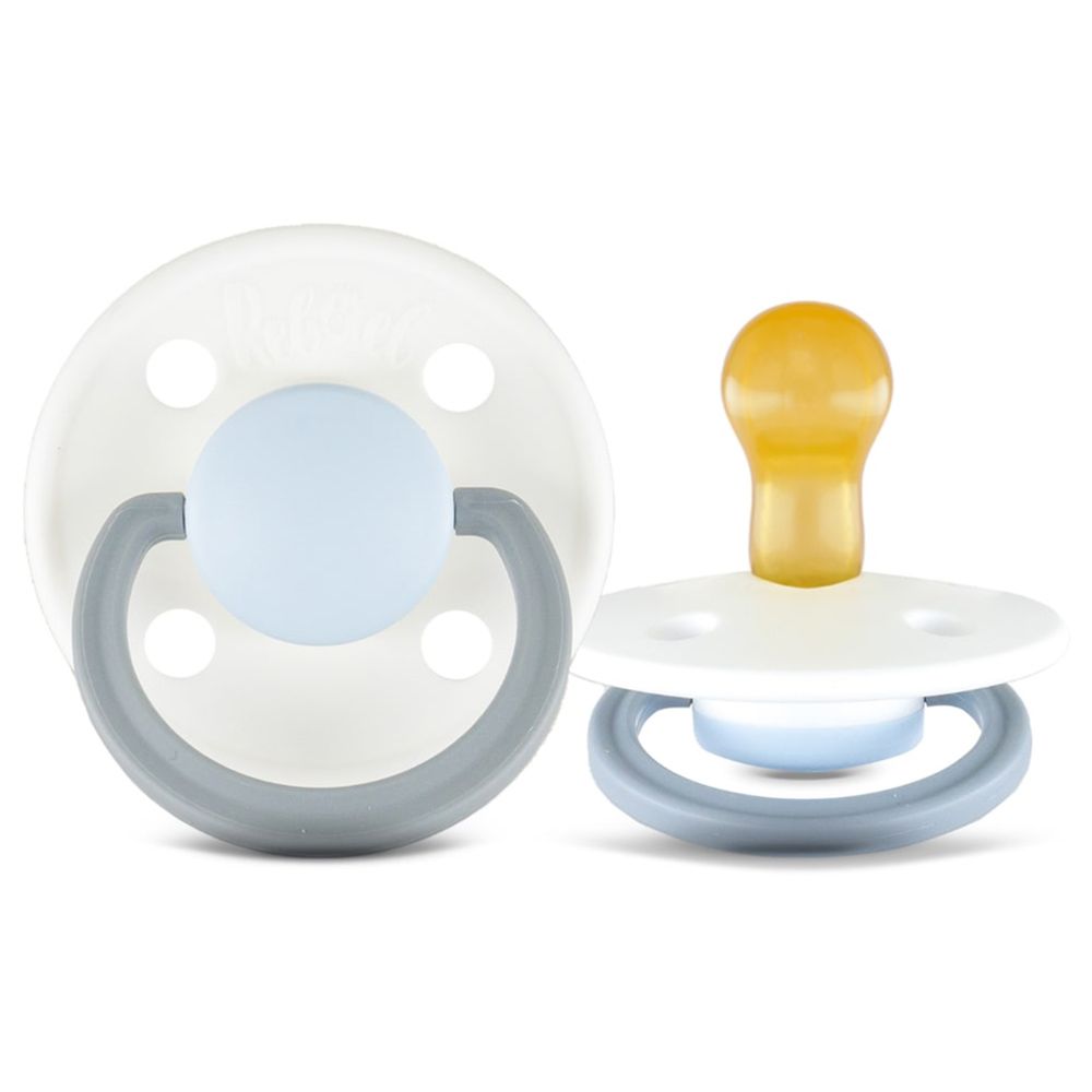 Rebael - Fashion Round Pacifier S1 0-6M - Pack of 2 - WhitePony/SkyPony