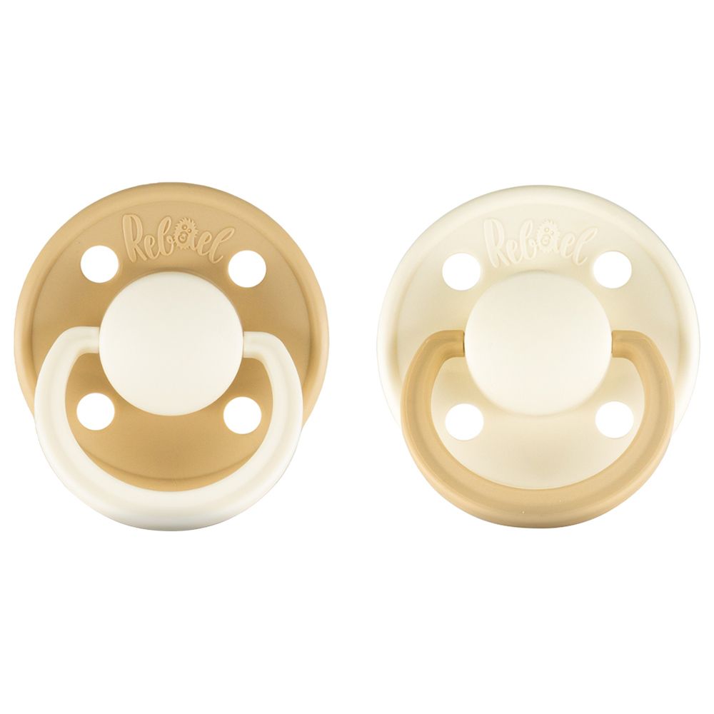 Rebael - Fashion Round Pacifier S1 0-6M - Pack of 2 - Mouse/Lion