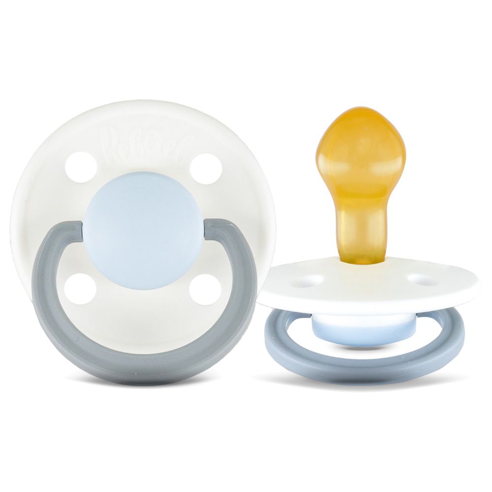 Rebael - Fashion Round Pacifier S2 6M+ - Pack of 2 - WhitePony/SkyPony