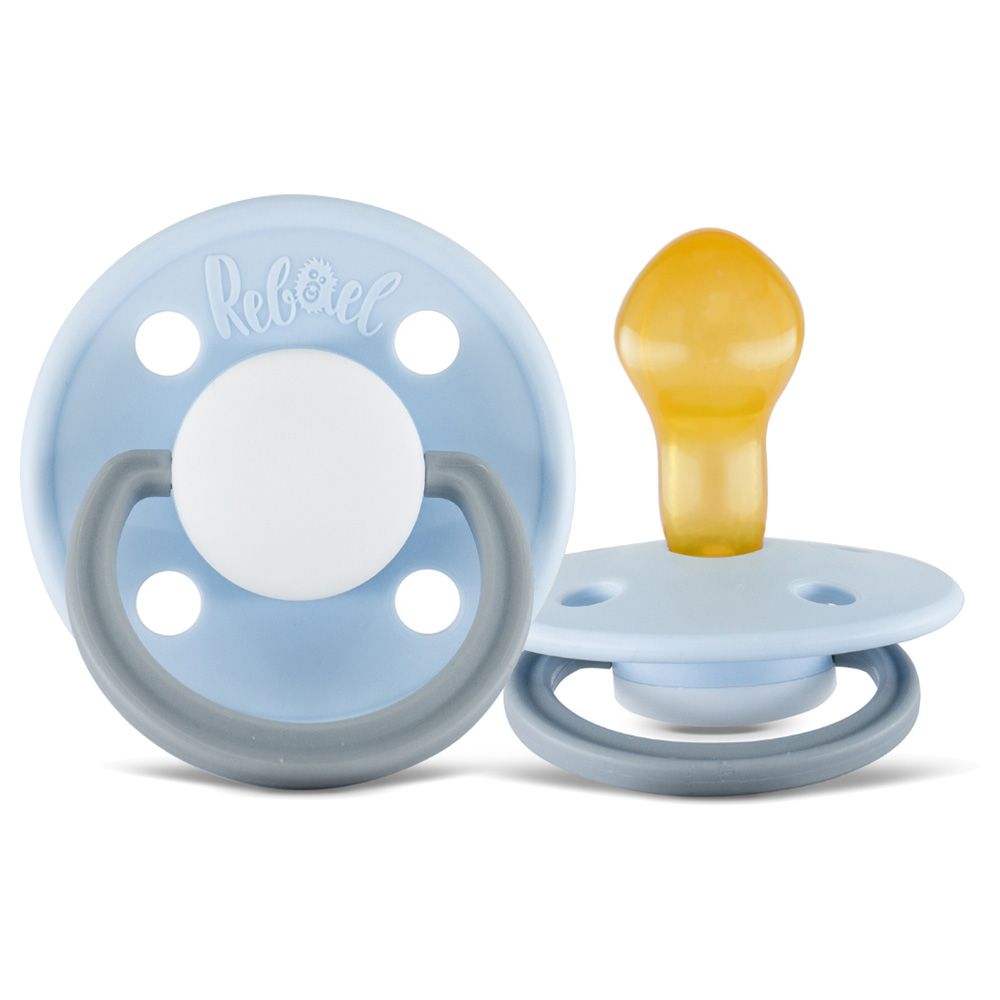 Rebael - Fashion Round Pacifier S2 6M+ - Pack of 2 - WhitePony/SkyPony