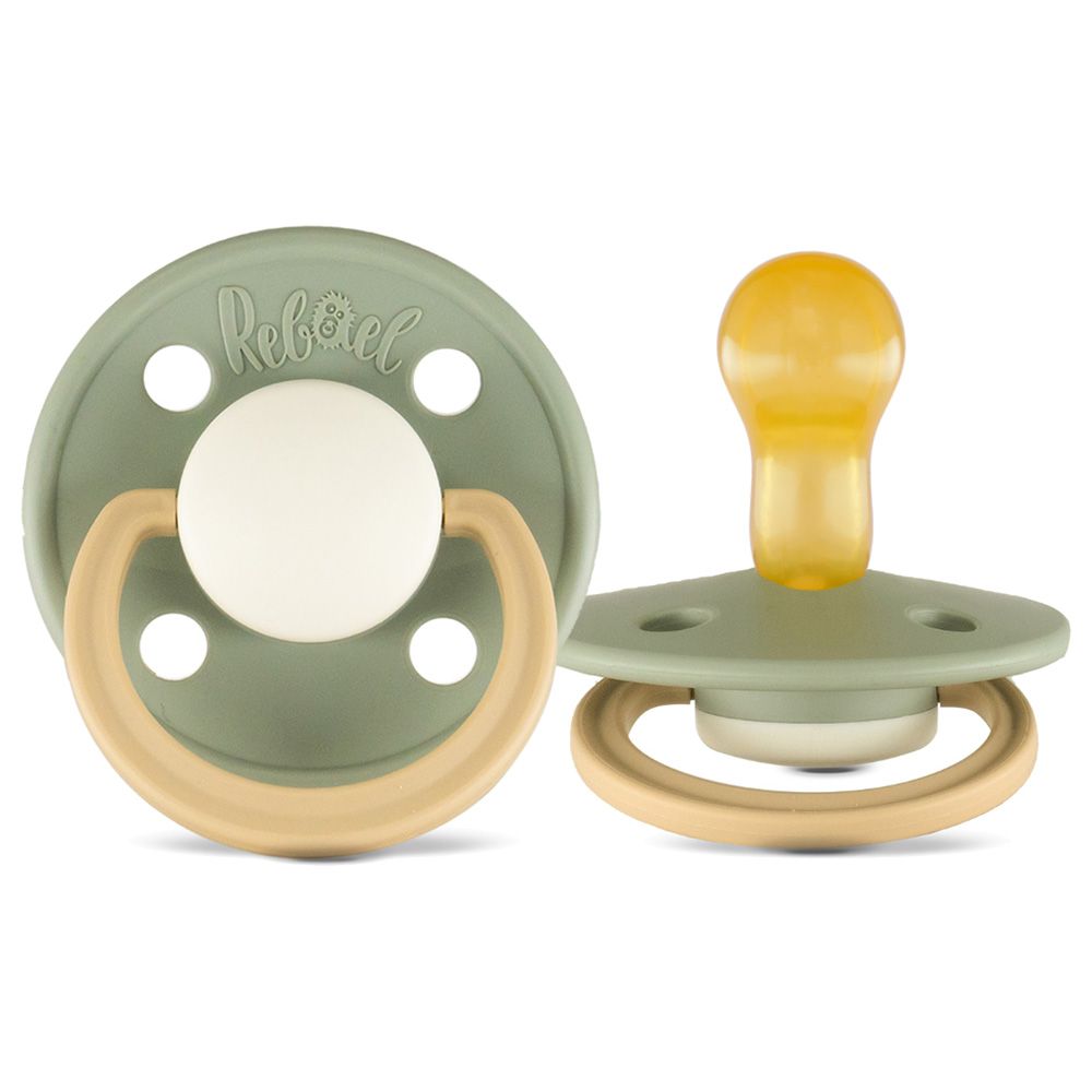 Rebael - Fashion Round Pacifier S1 0-6M - Pack of 2 - Pearly Lion/Lion