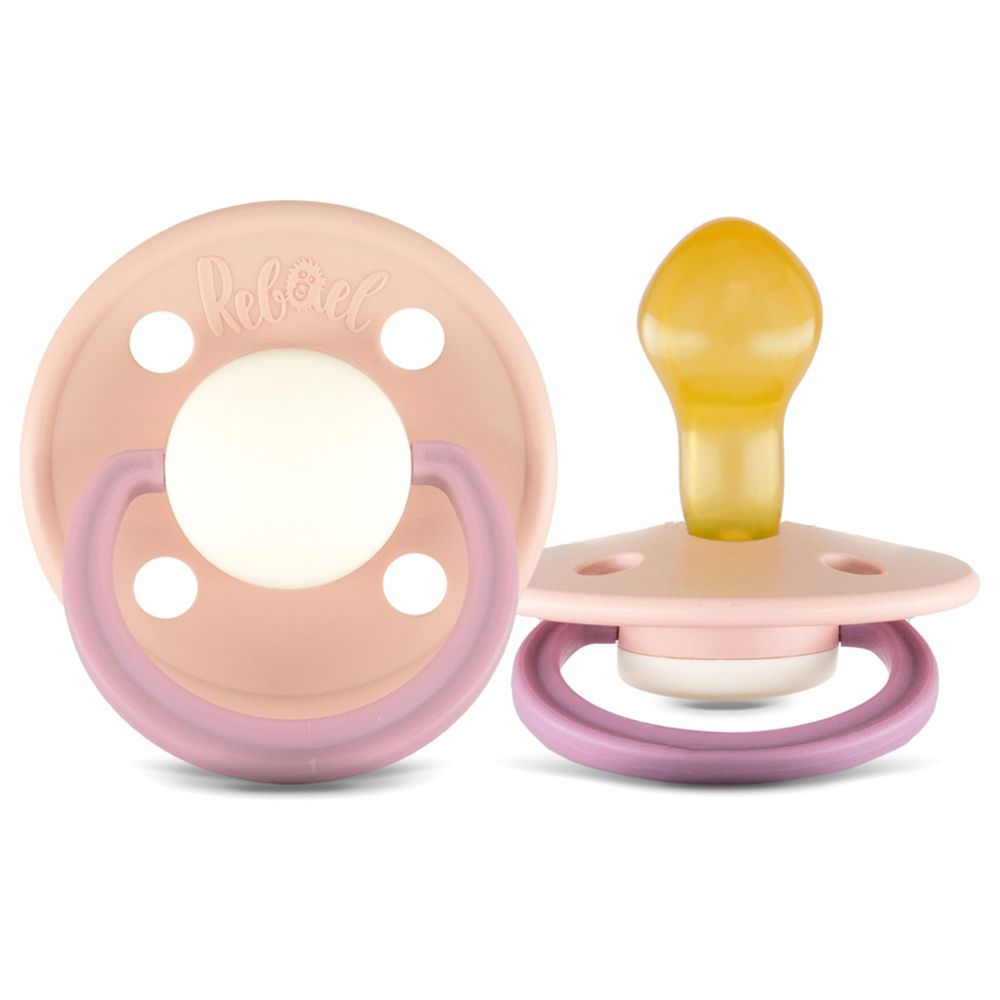 Rebael - Fashion Round Pacifier S2 6M+ - Pack of 2 - Rhino/PearlyRhino