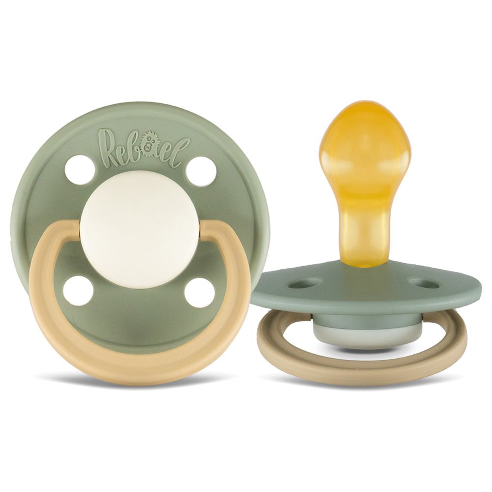 Rebael - Fashion Round Pacifier S2 6M+ - Pack of 2 - Pearly Lion/Lion