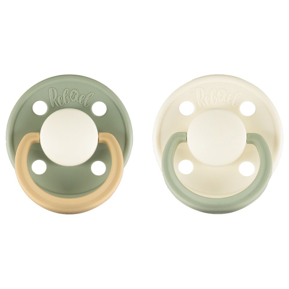 Rebael - Fashion Round Pacifier S2 6M+ - Pack of 2 - Lion/PearlyDolphin