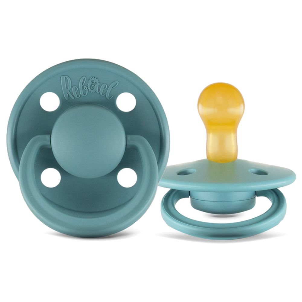 Rebael - Mono Round Pacifier S1 0-6M - Pack of 2 - Champagne/Powder