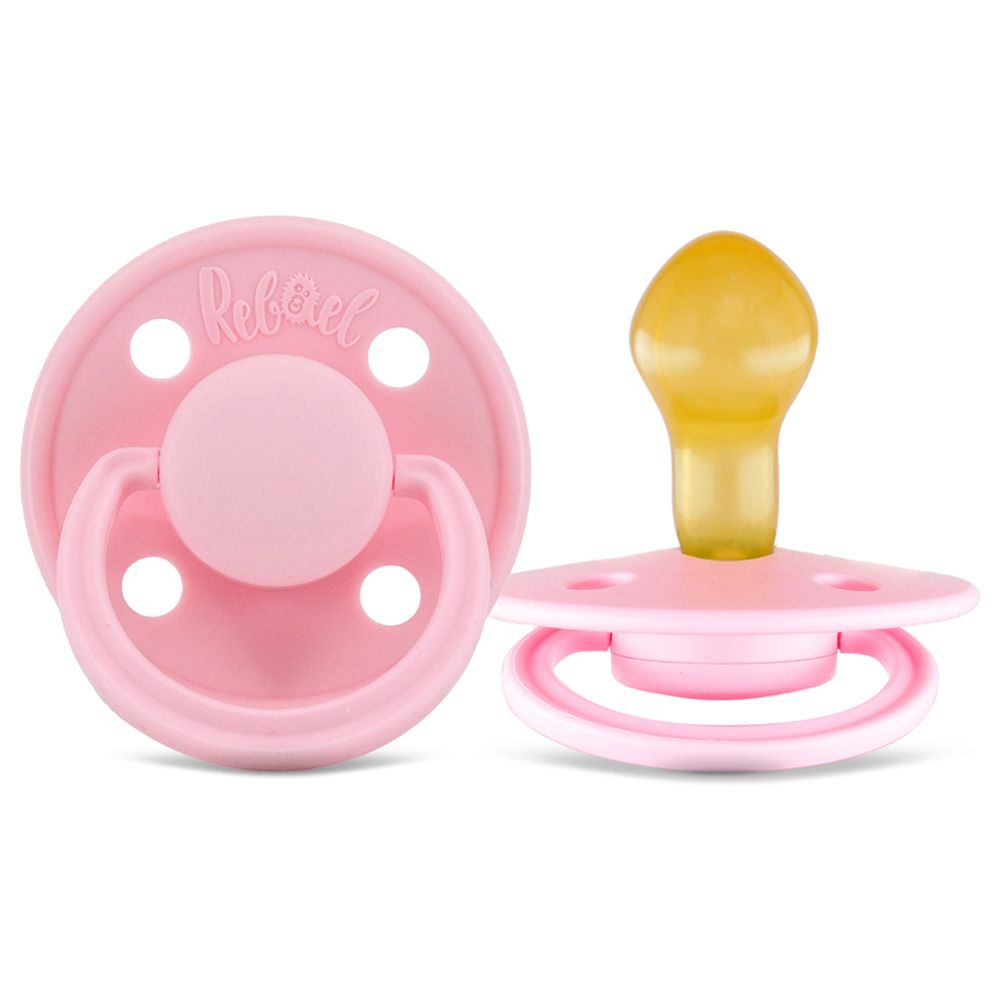 Rebael - Mono Round Pacifier S2 6M+ - Pack of 2 - Pink/Champagne