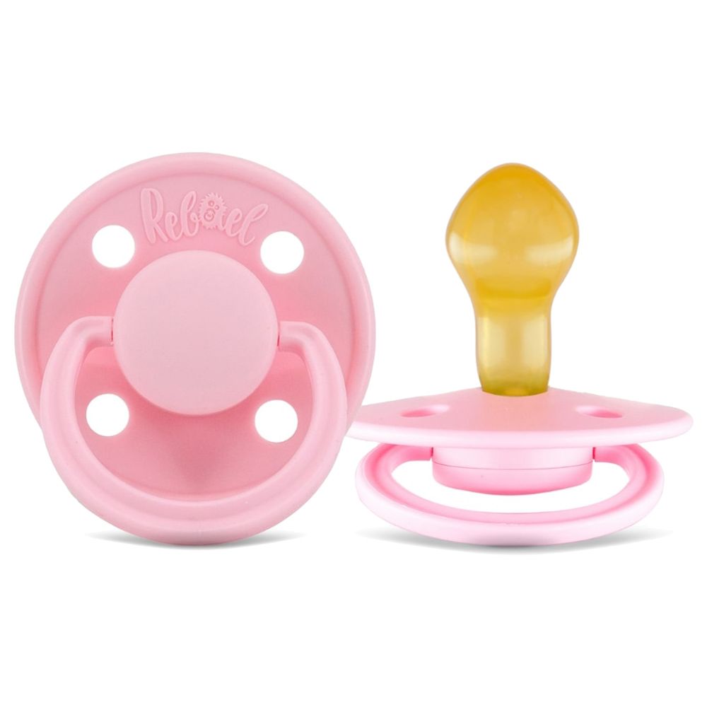 Rebael - Mono Round Pacifier S2 6M+ - Pack of 2 - Sweet Pink/Salmon