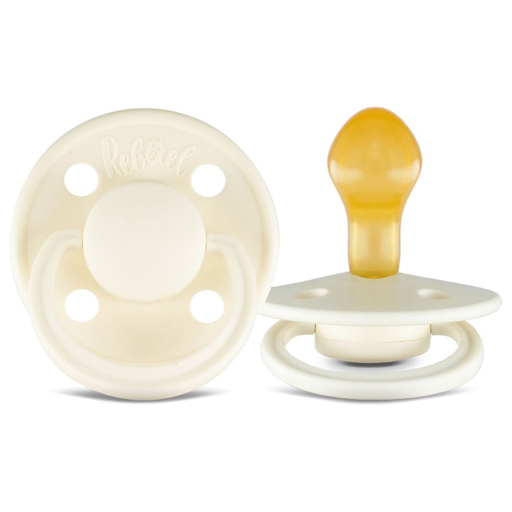 Rebael - Mono Round Pacifier S2 6M+ - Pack of 2 - Champagne/Powder