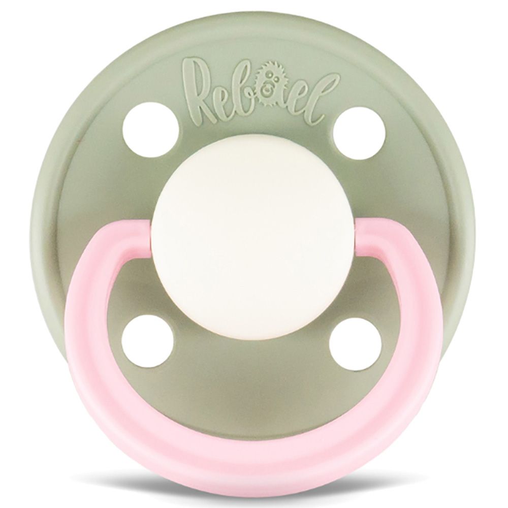 Rebael - Fashion Round Pacifier S2 6M+ - Cloudy Pearly Flamingo