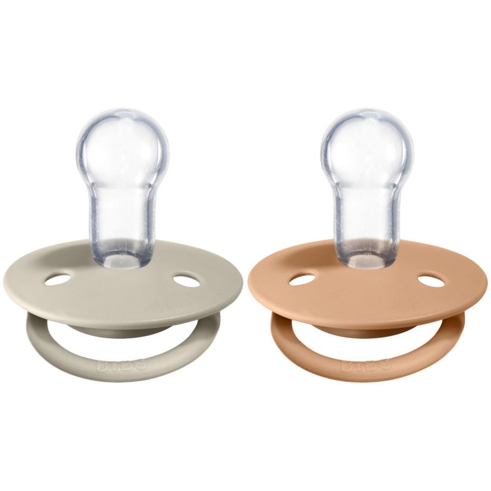 Bibs - Pacifier DeLux Silicone - 0-3Y - Pack of 2 - Vanilla/Peach