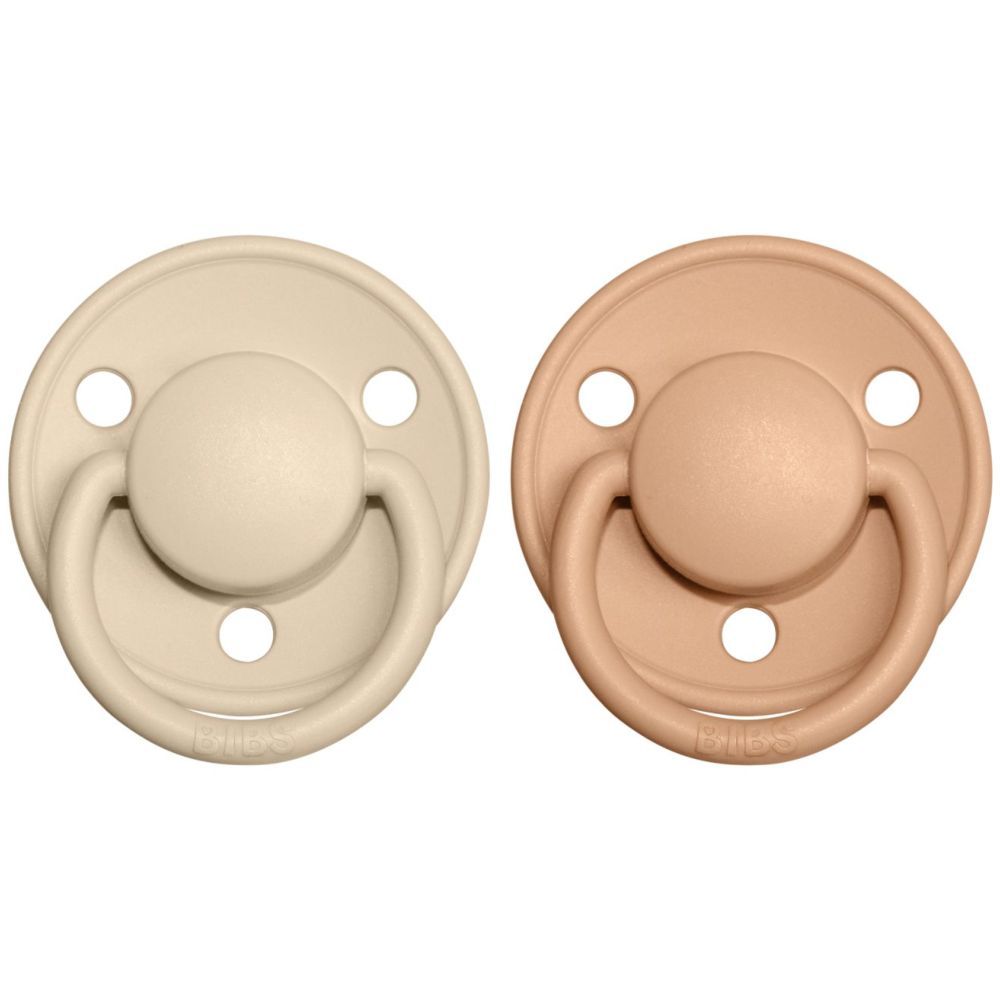 Bibs - Pacifier DeLux Silicone - 0-3Y - Pack of 2 - Vanilla/Peach