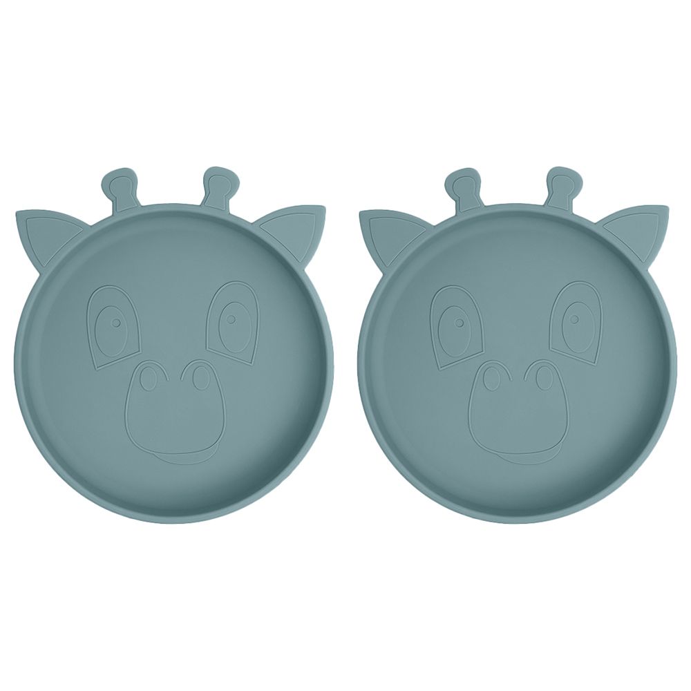 Nuuroo - Akila Silicone Giraffe Plate Pack of 2 - Lead