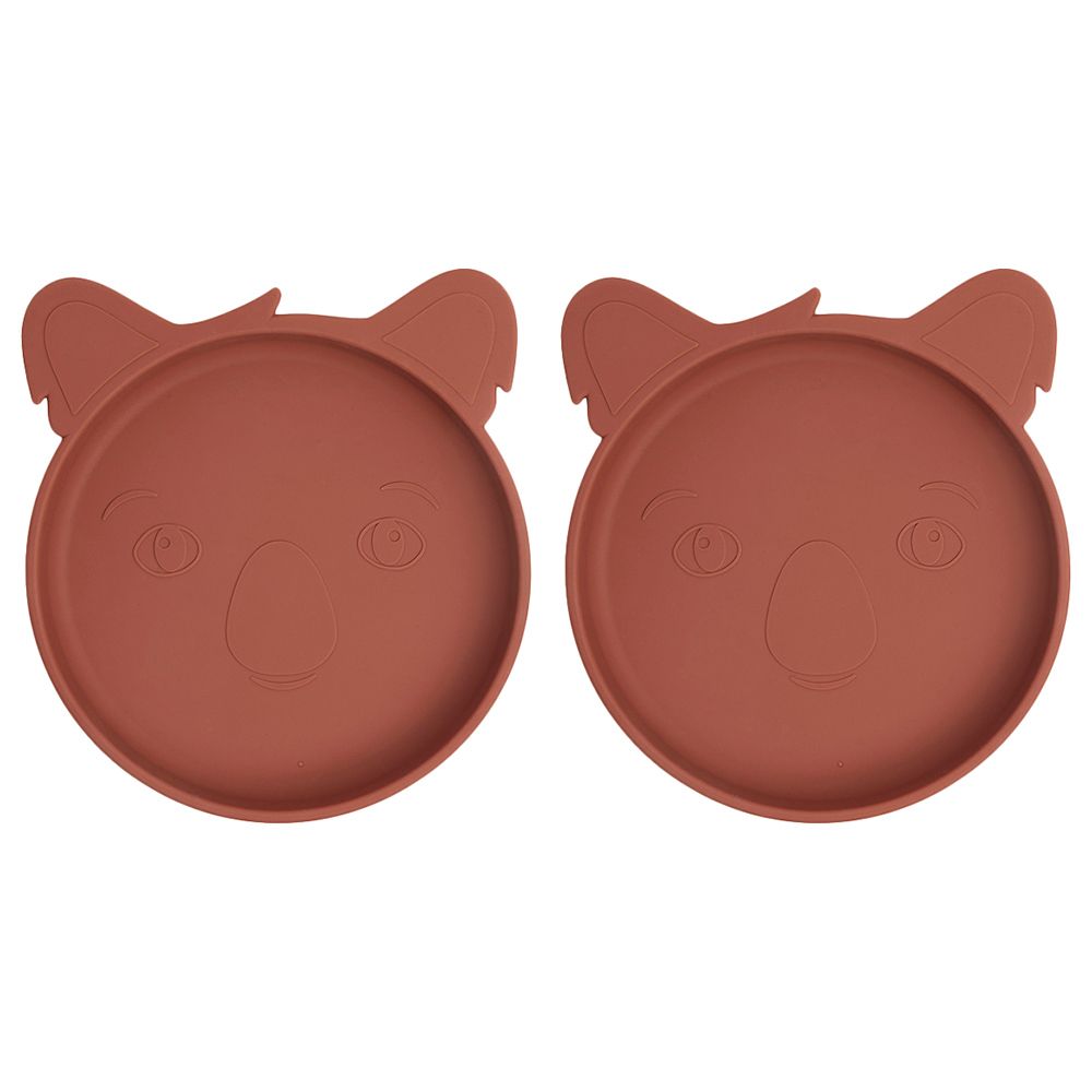 Nuuroo - Akila Silicone Koala Plate Pack of 2 - Mahogany