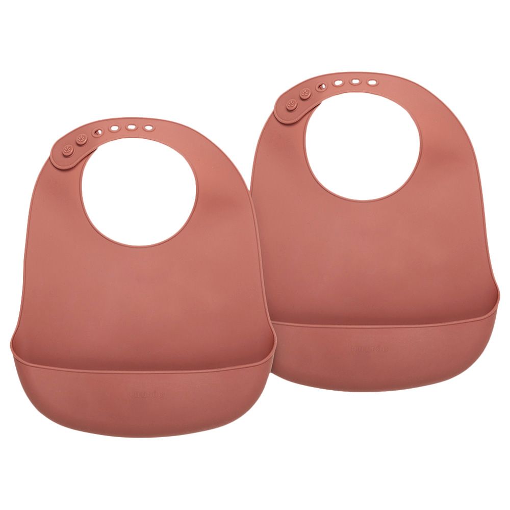 Nuuroo - Tex Silicone Short Solid Bib Pack of 2 - Mahogany