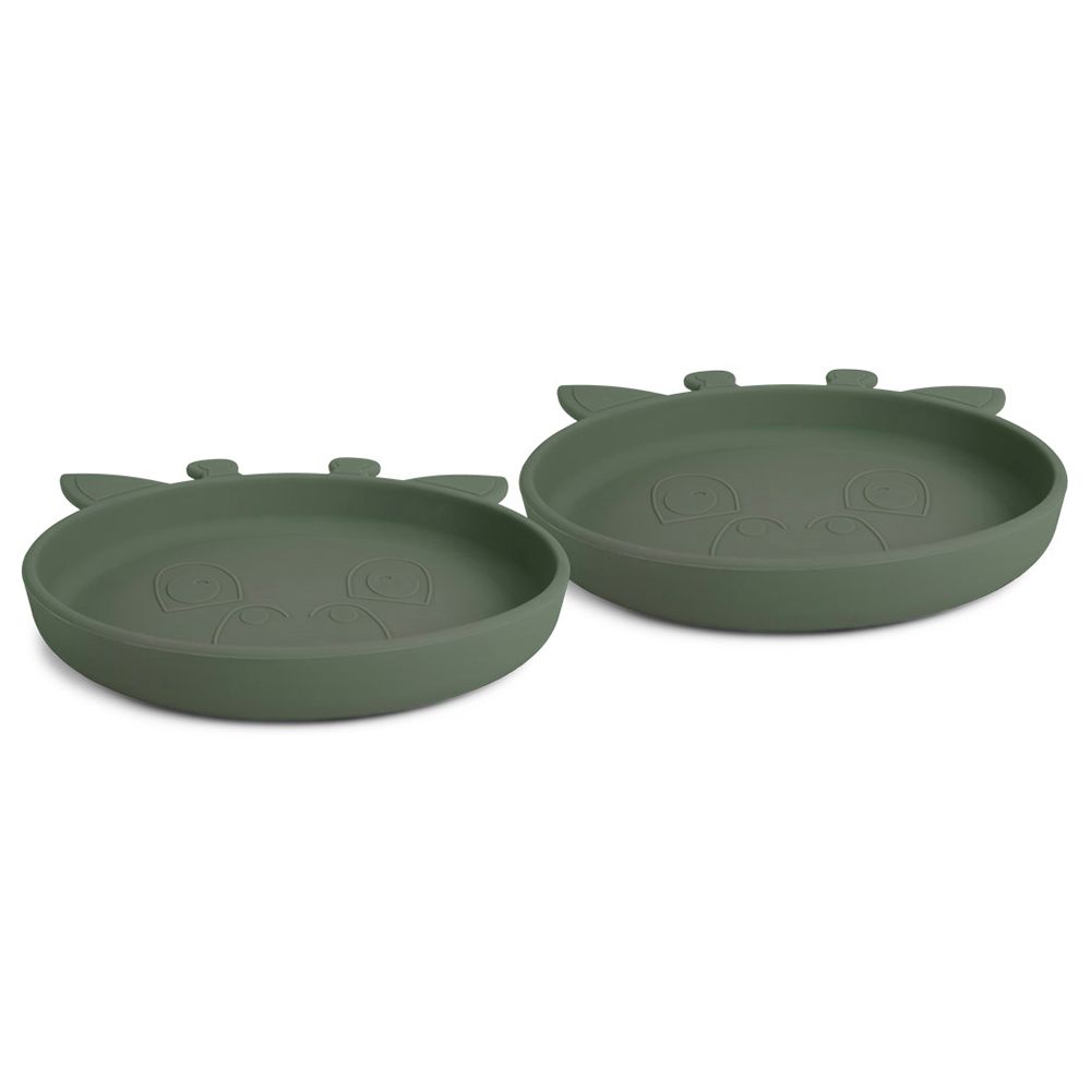 Nuuroo - Akila Silicone Plate Giraffe - Dusty Green - 2pcs