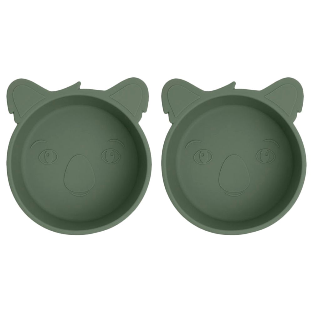 Nuuroo - Alex Silicone Deep Plate Koala - Dusty Green - 2pcs