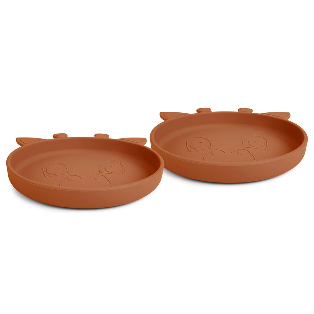 Nuuroo - Akila Silicone Plate Giraffe - Caramel Cafe - 2pcs