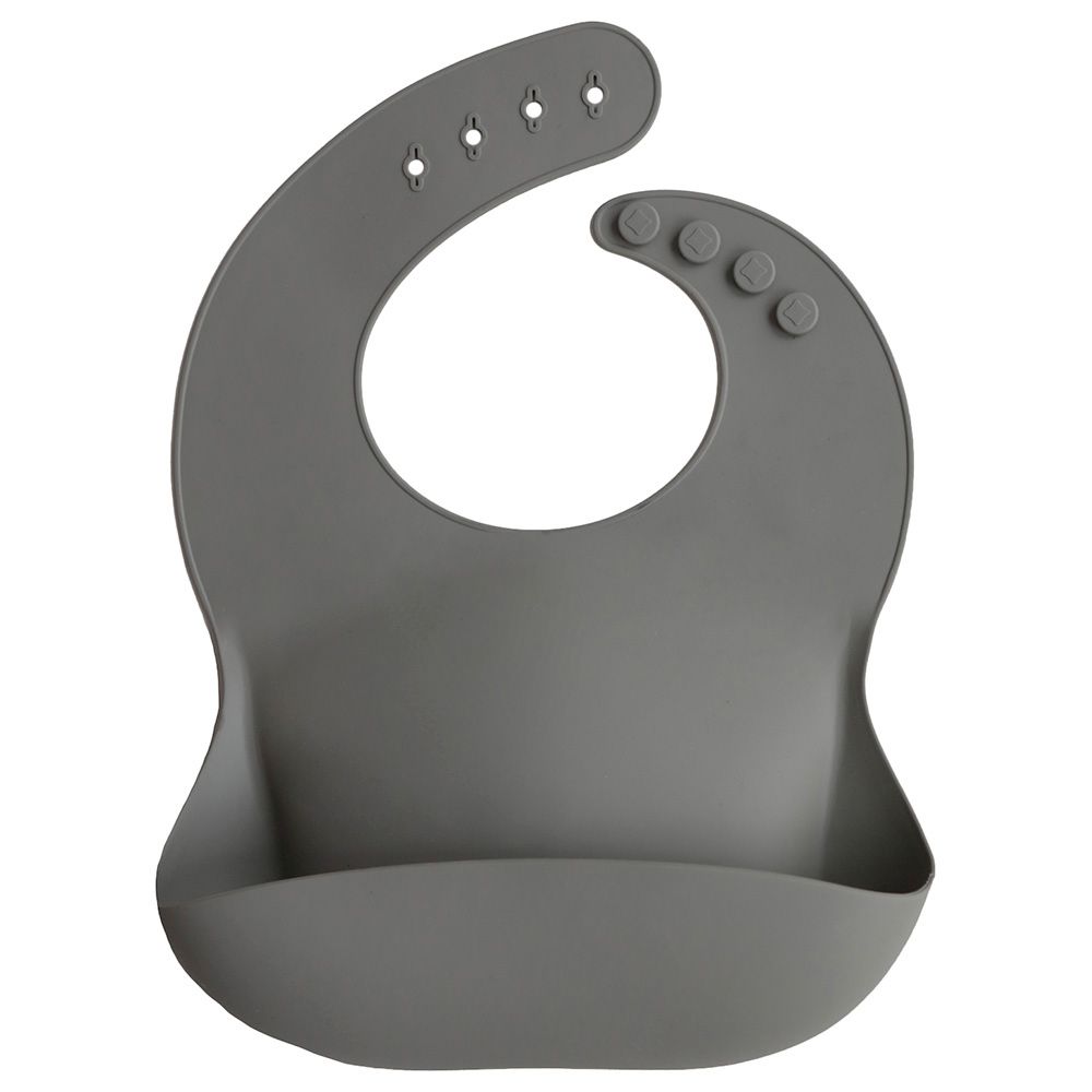 Mushie - Silicone Bib - Silver Sage