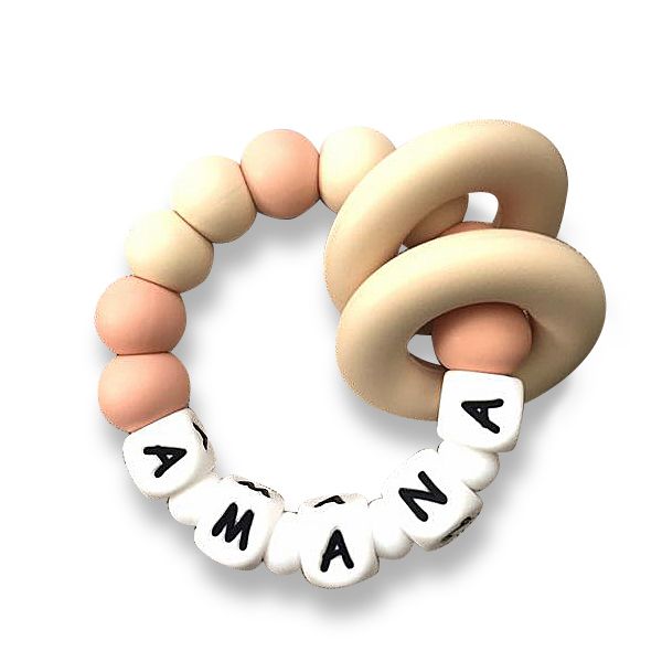 Desert Chomps - Personalized Teether Vera - Peaches & Cream