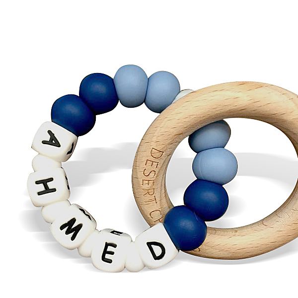 Desert Chomps - Personalized Teether Lasso - Midnight Blue