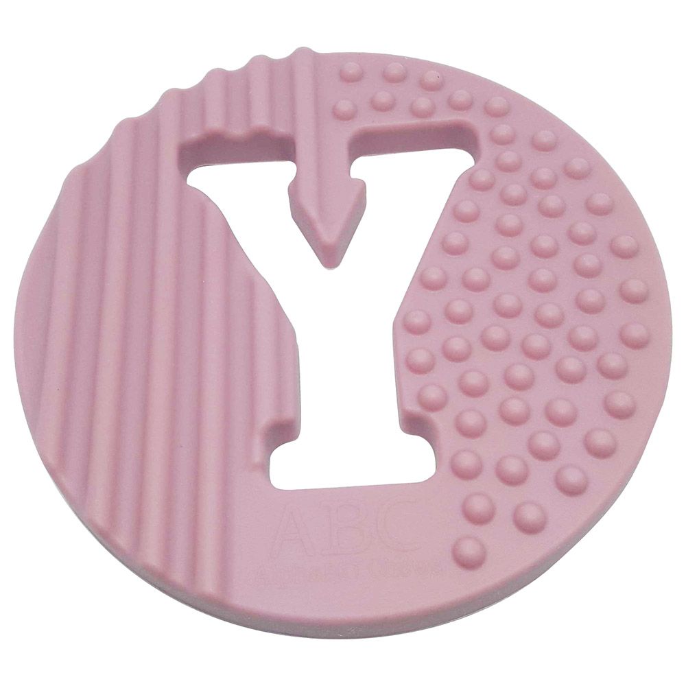 One.Chew.Three - Alphabet Chews Silicone Teething Y - Pink